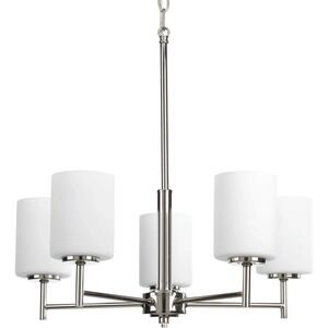 Progress Lighting - Replay  Five-Light Etched White Glass Chandelier P4319-104